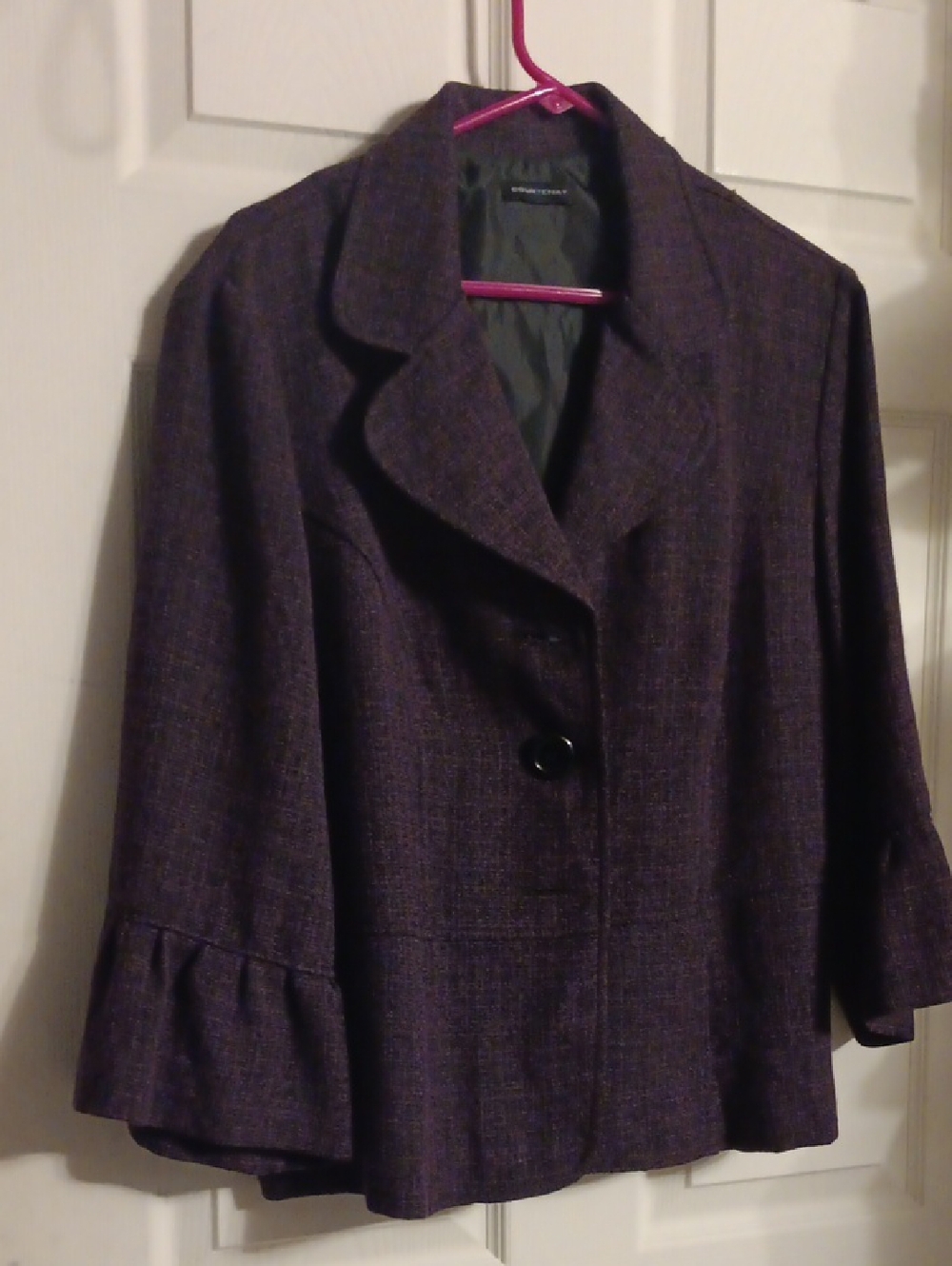 Courtenay Dark Amethyst Blazer with Ruffled Cuffs